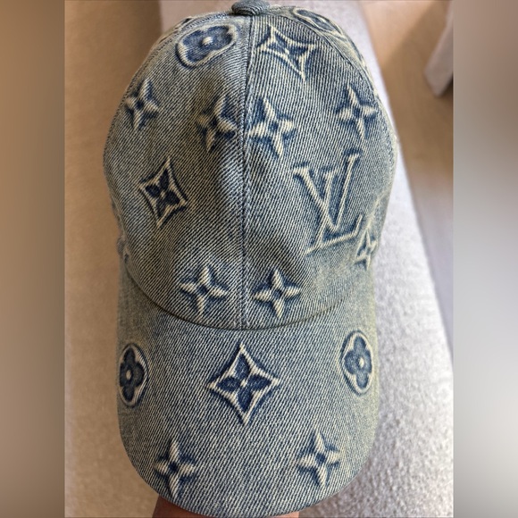 LOUIS VUITTON DENIM BASEBALL CAP—LIKE NEW - Picture 1 of 5